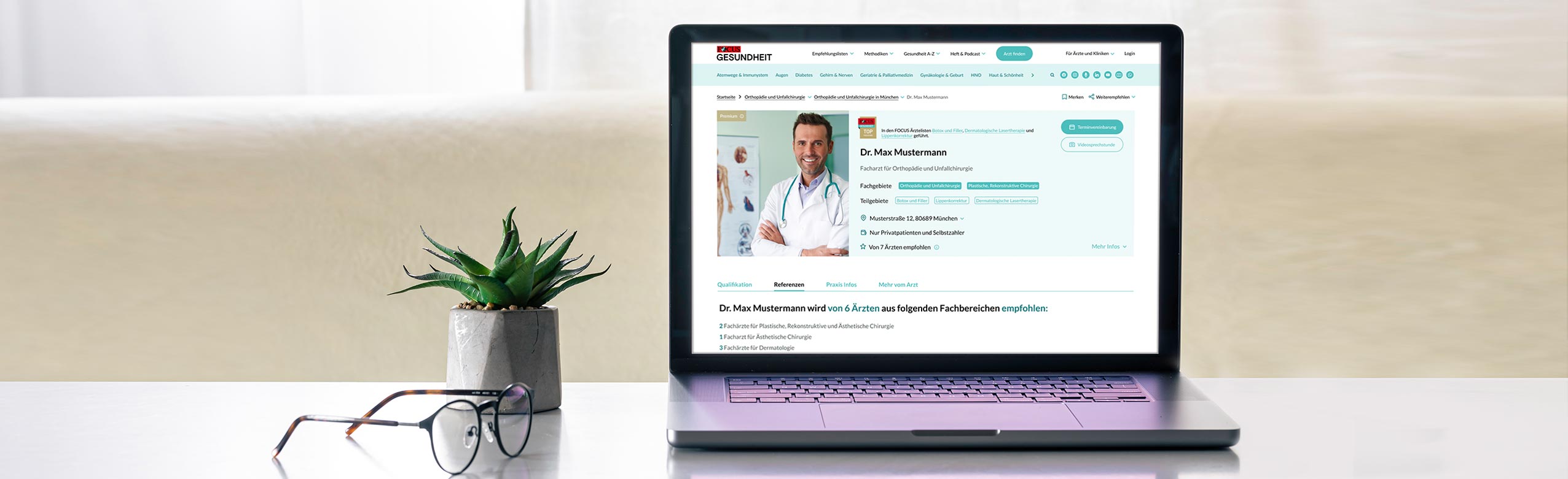Header-Hintergrundgrafik für Ärzte & Kliniken Premiumprofile
